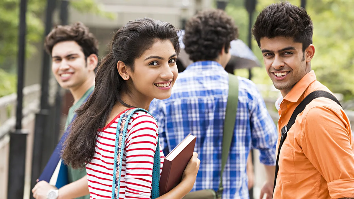 Indian college students on campus, the kind of students now checking their GTU re-check results