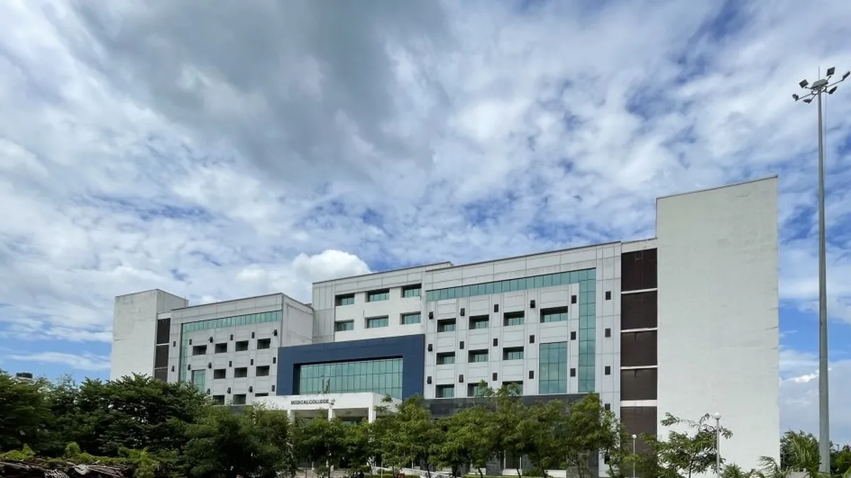 A medical college building in India during the NEET PG 2026 admission season