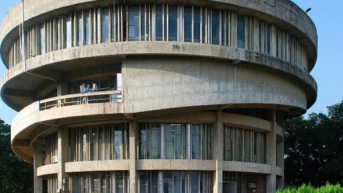 The circular administration building of Panjab University in Chandigarh